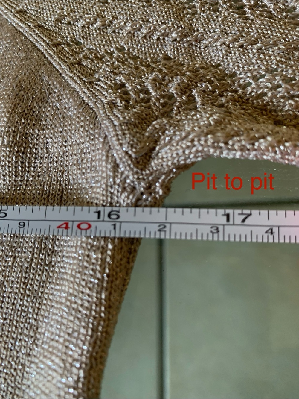 Chico's Champagne Gold Metallic Sweater - Picture 5 of 7